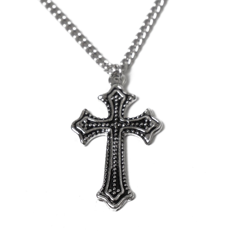 Wigo Figments Women's Big Cross Necklace, Accessory, Silver Access, Gift,