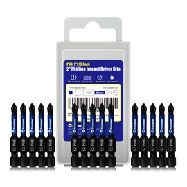 Facoow 15 Pack Phillips Impact Driver Bits, #3 Phillips Head Magnetic Screwdriver Bits Set, 2 Inch S2 Alloy Steel Impact Bits, 1/4" Hex Shank Screwdriver Drill Bit, CNC Machined ph3 Impact Drill Bits
