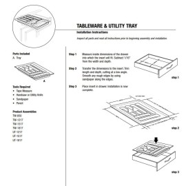 Knape & Vogt KV Single-Tiered Tableware Tray Drawer Insert Trim-to-Fit 8-3/4" to 11-3/4" W