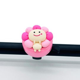 Collyon Bicycle Bell,Bike Accessory,Bicycle Bell for Girls,Pink Flower Fairy Sprite Aluminum Bicycle Bell Children's