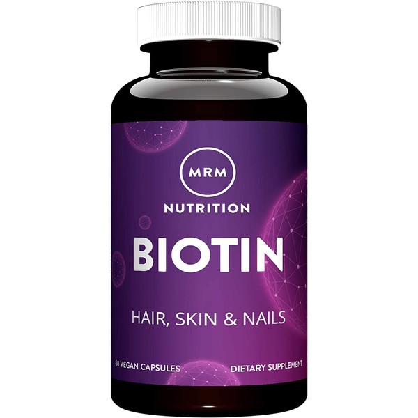 MRM Nutrition Biotin | Hair + Skin + Nails | Cellular Energy | Vegan + Gluten-Free | Non-GMO Project Verified | 60 Servings