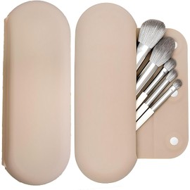 Estuche para Brochas de Maquillaje de Silicona, Funda para Brochas de Maquillaje, Soporte de Viaje Portátil Impermeable para Brochas, Soporte para Brochas de Maquillaje de Viaje
