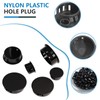 JTAREA Black Nylon Plastic Hole Plugs Assorted 13Sizes 1/4" 5/16"