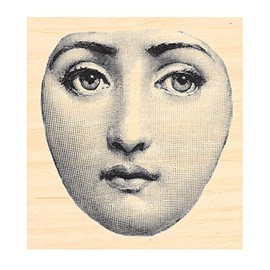 P132 Women's face rubber stamp