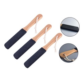 FOMIYES 3pcs Double-sided Foot File for Callus Removal Non-slip Beechwood Handle Lightweight Foot Care Tools for Men and Women for Pedicure and Travel