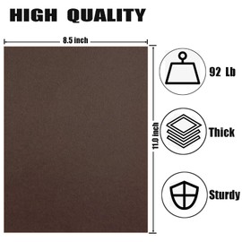 Baisunt 20 Sheets Brown Cardstock Thick Blank Craft Paper for DIY Art Project, Scrapbook, Cards and Invitations Making(8.5 x 11 Inches)