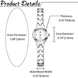 JewelryWe Women's Watch Elegant Analogue Quartz Wrist Watch Women's Small Simple Casual Watch Clasp Watch with Metal Strap Rose Gold/Silver, Type 1 silver, Classic