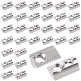 MAJOYLIFE Pack of 30 T-Slot Nuts with Ball Nut 8, 40 Series T-Slot Nut M8 Thread with Centring Bridge (Series-40, M8)