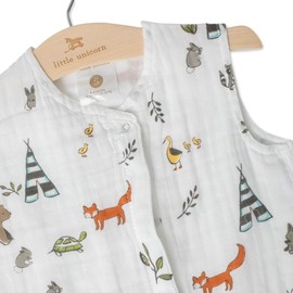 Little Unicorn – Forest Friends Cotton Muslin Sleep Bag | 100% Cotton | Super Soft and Lightweight | Baby | Size X-Large: 18-24 Months | Machine Washable | 1.1 TOG