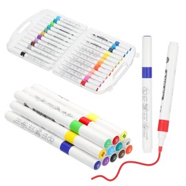 M&G 24 Colors Acrylic Markers, 24 Pcs Large Capacity Paint Pens Easy Coloring Paint Pen Set for Painting Beginners DIY Craft Art Drawing Canvas