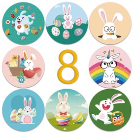 500Pcs Easter Stickers Kids Stickers Roll, Vinyl Waterproof Stickers Bunny Stickers for Kids Envelop Seals Party Supplies Gifts Tags Easter Decorations