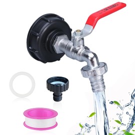 ZIOYA IBC Outlet Tap 3/4 Inch 1000 Litre Water Tank Accessories IBC Tank Accessories IBC Tote Tank Drain Adapter for Rainwater Tanks Stopcock Tap Container Accessories