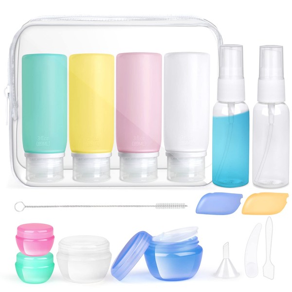 18 Pcs Travel Bottles for Toiletries, Opret 3OzSilicone Travel Containers