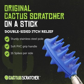 Cactus Scratcher Cactus Scratcher Extendable Back Scratcher, Long Stick Double Side Back Scratcher for Adults, Gifts for Men Women, Itch Reliever for Back, Head and Body, Can Extend Up to 24.5 inches (Blue)