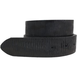 BELTINGER Belt made of full-grain leather, metal look without buckle, 4 cm, leather belt, metallic look 40 mm, 4 cm, for men and women, black, 95 cm (Gesamtlänge 110 cm)