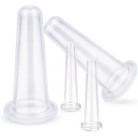 4 Pcs Silicone Facial Cupping Set, Vacuum Massage Cup Kit for Face Eyes Lips Neck, Facial Cupping System, Home SPA Massage Cupping Thera - py Set, Anti Aging Wrinkle, Sets and Kits