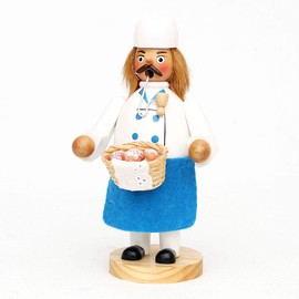 Wichtelstube-Kollektion Wooden Smoker Smoker Figurine Baker with Bread Basket 11 x 10 x 20 cm