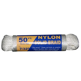 T.W . Evans Cordage 7/32" Solid Braid Nylon Rope 50' Hank