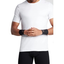 Tommie Copper Core Compression Wrist Sleeve, Unisex, Men & Women, Sweat Wicking Breathable Wrist Sleeve for Muscle, Tendon & Joint Support - Black - Small