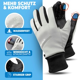 MIVELO Cycling Gloves Men & Women with Ergo-PAD Winter Gloves Touchscreen Waterproof Windproof & Padded Gloves Bicycle Winter Black (Reflective, XL)