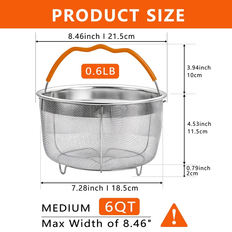 REDANT Steamer Basket for Instant Pot Accessories 6 & 8