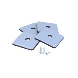 GLEITGUT 4 x Teflon gliders for screwing in square shape 50 x 50 mm PTFE furniture gliders 5 mm thick