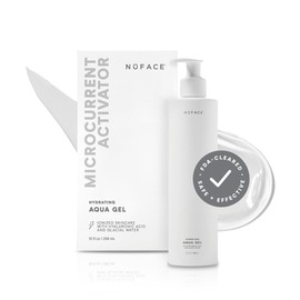 NuFACE Aqua Gel Activator - Microcurrent Conductive Gel & Activator Powered by IonPlex & Hyaluronic Acid to Enhance Results of NuFACE Microcurrent Facial Device - Improves Skin Radiance (10 oz)