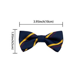 Alizeal 8-12-year-old Boys Printed Fun Novelty Pre-tied Kids Bow Tie, Navy+Yellow