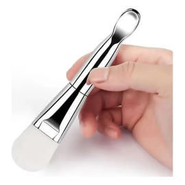 2 Pzs Brochas Con Cucharita Para Facial Spa Crema Blanco