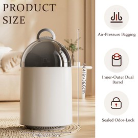 Small Trash Can with Lid - Large Capacity, Suitable for Kitchen, Living Room, Bedroom, Office, Bathroom, Universal Design for Desktop Use