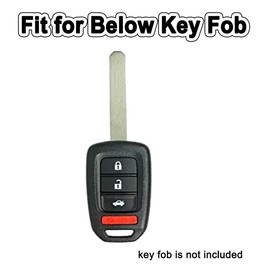 Key Fob Cover Case Fit for Honda Accord Civic CR-V HR-V Soft TPU Keyless Entry Remote Holder Skin Protector (Red)