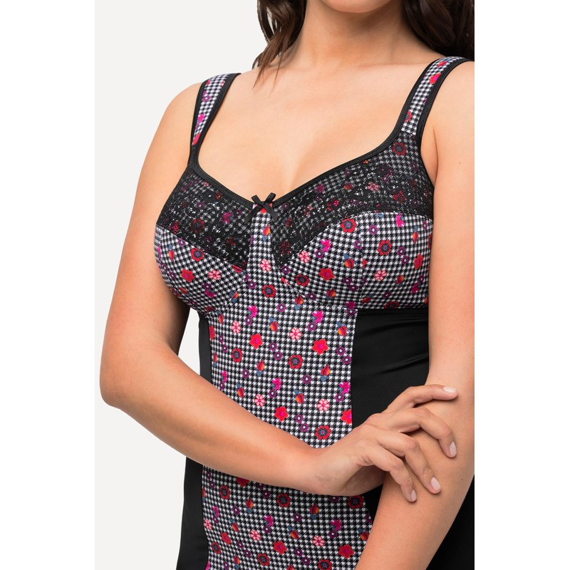 Ulla Popken Ladies Plus Size Plus Size Shaping Bodysuit Houndstooth