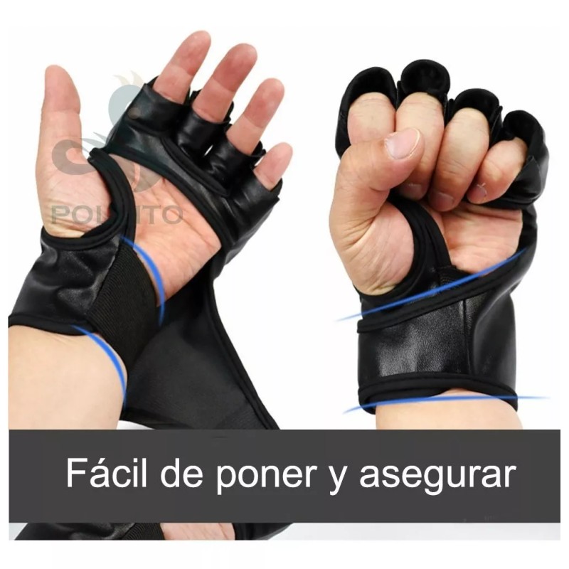 Dolores Guantes Entrenamiento Medio Dedo Kickboxing Box Fighter Muay