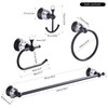 WOLIBEER Crystal Bathroom Hardware, Black 24 Inch Towel Bar Set