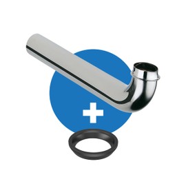 FEINER® Premium Universal Siphon Outlet Pipe 90° Extra Long - 1 1/4" (Diameter 32mm) x 300mm Universal Fits Siphons and Wall Pipes Includes Free Wedge Seal