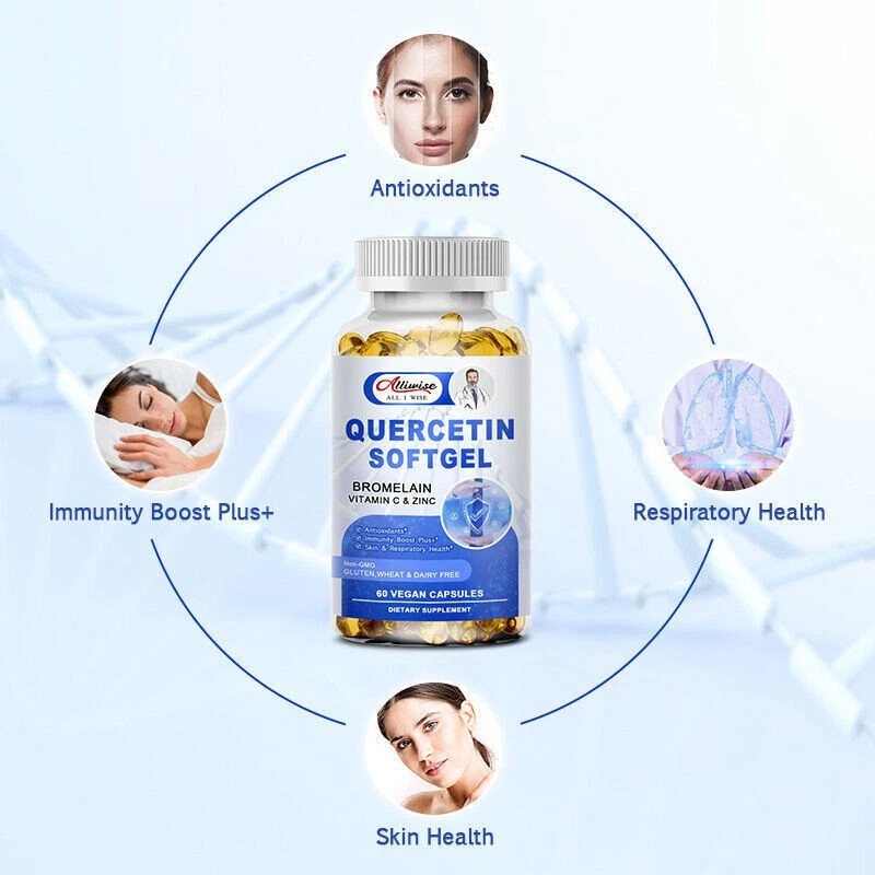 Alliwise Quercetin 1000mg With Bromelain - Natural Immune supplement, 240