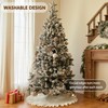 48 inches White Knitted Christmas Tree Skirt: Thick Cable Knit