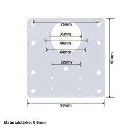 MS Beschläge Stainless Steel Repair Plate Furniture Connector Repair Sheet 90 x 90 mm Pot Hinge Plate Hinge Plate Correction Plate Pot Strap Attachment (4)
