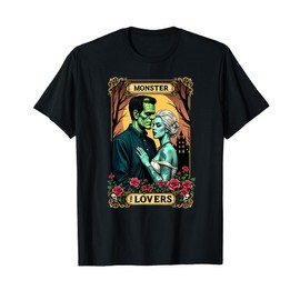 Tarot Card Frankenstein and Bride The Lovers T-Shirt