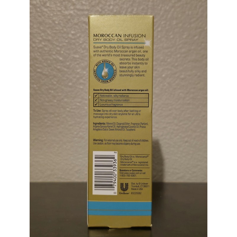 Suave Moroccan Infusion Dry Body Oil Spray For Silky Skin