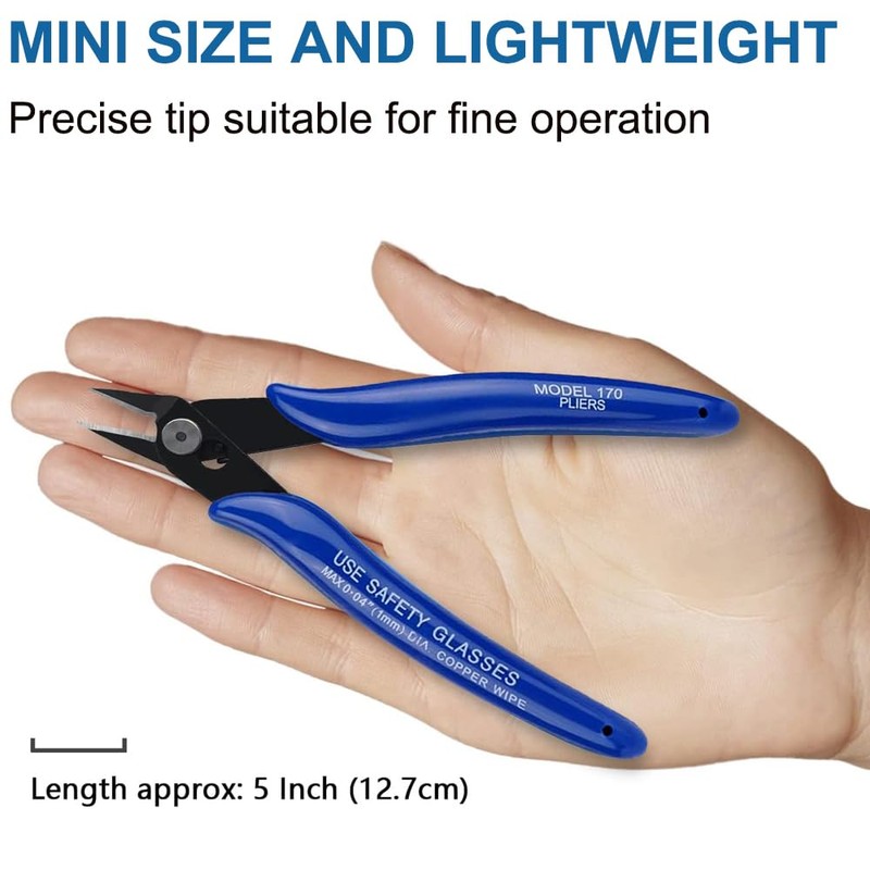 Wire Cutters, Flush Cutters Precision Spring-Loaded Side Cutter, Heavy Duty