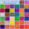 Uolifrem Uolifrem 2500+ Loom Bänder Set für Kinder, 38 Farben Loops Gummis Bänder Starter Set, DIY Gummibänder für Armbänder Basteln, Loom Bands Box Set mit Zubehör,Geschenk für Mädchen&Jungs