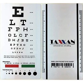 TAXXAN (3) Snellen Pocket Eye Chart in one Pack