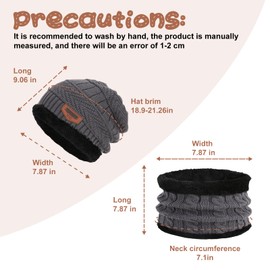 BOYSSPAA Winter Childrens Knit Cap Set Thickened Design Soft Lining Design childrens Outdoor first Choice Warm and Windproof (grey, One Size)