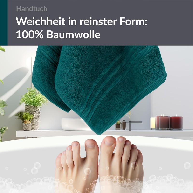 Lashuma Hand Towel Set 50 x 100 cm Green Opal