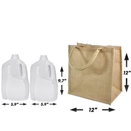 TBF Heavy Duty Reusable Jute Burlap Tote Bags in Bulk for Shopping Grocery Wedding Welcome Gifts and More (3 Pack, Natural - Medium)