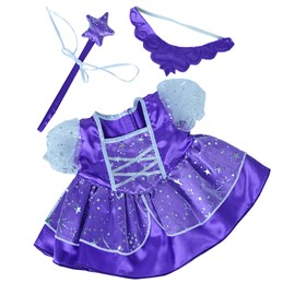 Purple Fairy Princess with Tiara & Wand / Clothes to fit Build a Bear / Bear Factory Bears