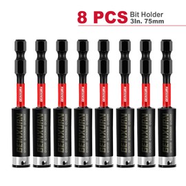 Geinxurn 3Inches Impact Magnetic Screwdriver Bit Holders, 8PACK Extension Socket Drill Bit Holder S2 Alloy Steel Hex Shank Quick-Change Drill Bit Guide