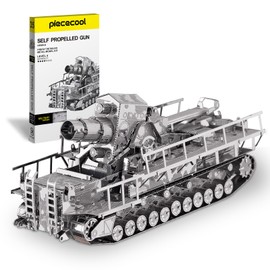Piececool 3D Puzzle Metal Self Propelled Gun Metallic Nano Puzzle, 3D Puzzle, Assembly Required, No Glue Required, 4 Star Difficulty, Intermediate Adult Collection Figurine