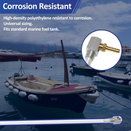 REPLACEMENTKITS.COM Universal 12" Marine Fuel Tank Pickup Tube with Strainer, Polyethylene Fuel Pickup Tube with Brass Barb Connector, Fits Standard Universal Boat Fuel Tank, Replaces Part 7-0948